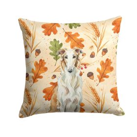 Borzoi Heirloom Fall Throw Pillow Decorative Indoor Outdoor Accent Cushion for Couch, Bed or Patio, 18Hx18W