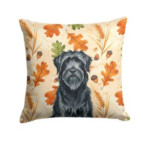 Black Briard Heirloom Fall Throw Pillow Decorative Indoor Outdoor Accent Cushion for Couch, Bed or Patio, 18Hx18W
