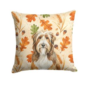 Brown Bearded Collie Heirloom Fall Throw Pillow Decorative Indoor Outdoor Accent Cushion for Couch, Bed or Patio, 18Hx18W
