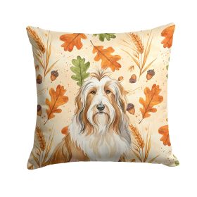 Fawn Bearded Collie Heirloom Fall Throw Pillow Decorative Indoor Outdoor Accent Cushion for Couch, Bed or Patio, 18Hx18W