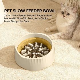 White Dual-purpose Slow Food Bowl, Fast&slow Food Can Be Freely Switched To Adapt To Different Pet Eating Habits, Cross-border Hot Selling Pet Su (Option: Defaulttitle)