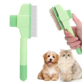 Cat And Dog Comb, Knot Remover, Hair Removal Tool, Pet Self-cleaning Comb, For Long Hair, Massage, Knot Removal, Hair Removal Exclusively (Option: Green)