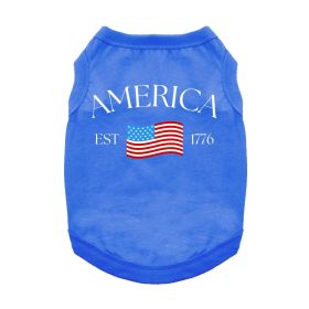 America Dog Shirt (Color: Blue, size: 2X-Large)