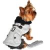 Grey Herringbone Designer Harness Coat and Matching Leash