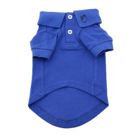 Solid Dog Polo (Color: Nautical Blue, size: 3X-Large)
