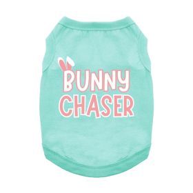 Bunny Chaser Dog Shirt (Color: Teal, size: large)