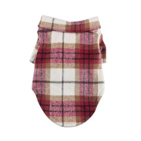 Flannel Dog Shirt (Color: Red and White Plaid, size: medium)