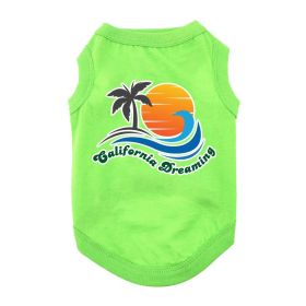 California Dreaming Dog Shirt (Color: Green Flash, size: medium)