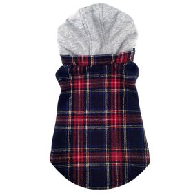 Weekender Dog Sweatshirt Hoodie (Color: Red & Black Plaid Flannel, size: X-Small)